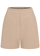 Pieces Damen NOOS High-Waist Shorts mit Gummibund und 2- Pockets silver mink braun