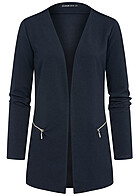 Cloud5ive Dames Blazer met 2 zakken met ritssluiting en structuurstof marine blauw