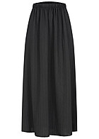 Cloud5ive Dames Lange Rok met elastische tailleband en structuurstof zwart