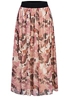 Cloud5ive Dames Longform Rok met All Over Print en elastische tailleband rose