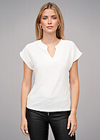Cloud5ive Dames Musselin Blouse met v-hals wit