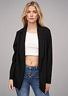 Cloud5ive Dames Basic lange blazer zwart