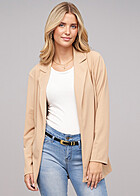 Cloud5ive Dames Basic lange blazer beige