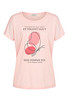 Sublevel Dames Viscose T-Shirt met ronde hals en print roze