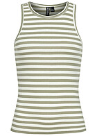 Pieces Damen NOOS Basic Ribbed Boxer Tank Top Streifen tea grn cloud dancer weiss