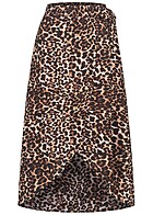 Pieces Dames NOOS Wikkelrok met strikdetail en leeuwenprint zwartbruin