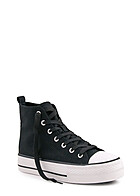 Seventyseven Lifestyle Dames Mid Cut Canvas Sneaker zwart wit