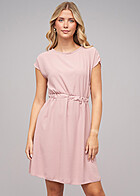Cloud5ive Dames Musselin Jurk met elastische taille roze