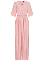 Seventyseven Lifestyle Dames Jumpsuit in wikkellook met plissbroek roze