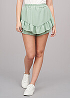 Cloud5ive Dames Volant Shorts in roklook met elastische tailleband groen
