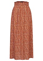 Seventyseven Lifestyle Dames Crpe Rok met all over ditsy print roestbruin
