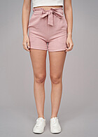 Cloud5ive Dames Musselin Shorts met strikceintuur roze