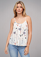 Seventyseven Lifestyle Dames Crpe Top met bloemenprint wit