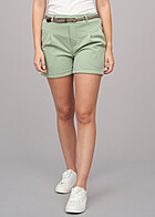 Cloud5ive Dames Crpe Shorts met 2 zakken en gevlochten riem groen