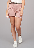 Cloud5ive Dames Crpe Shorts met 2 zakken en gevlochten riem roze