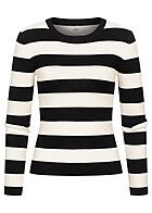 JDY by ONLY Dames NOOS Gebreide Trui met ronde hals en strepen zwart wit