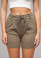 Cloud5ive Dames Shorts met trekkoorden en 2-zakken bruin