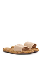 Seventyseven Lifestyle Dames Muiltjes met structuurstof beige