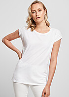 Build Your Brand Dames T-shirt met ronde hals en verkorte mouwen wit