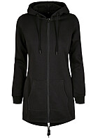 Build Your Brand Dames sweat parka zip-hoodie met kangaroozak zwart