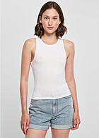 Build Your Brand Dames top met racerback en ronde hals wit
