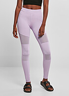 Urban Classics Dames leggings met elastische tailleband en mesh-details lichtpaars