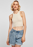 Urban Classics Dames crop tanktop met structuurstof beige
