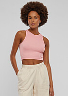 Urban Classics Dames crop tanktop met structuurstof lichtroze