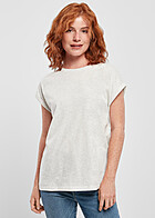 Urban Classics Dames extended shoulder t-shirt met rond de hals lichtgrijs