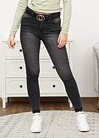 Urban Classics Dames Jeans Broek High-Waist Skinny Fit gewassen zwart