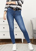 Urban Classics Dames Jeans Broek High-Waist Skinny Fit gewassen blauw