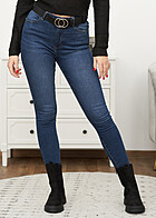 Urban Classics Dames Jeans Broek High-Waist Skinny Fit gewassen donkerblauw