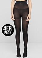 Urban Classics Dames 4-Pack 70 Denier Panty zwart
