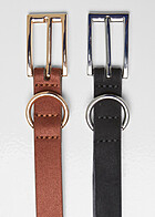 Urban Classics Dames Velours Kunstleder Riem in 2-Pack zwart zilver en bruin goud