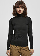 Urban Classics Dames Longsleeve met Col zwart