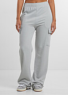 Urban Classics Dames Joggingbroek in Cargo-Design lichtgrijs