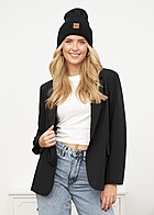 Urban Classics Dames Basic Blazer met Knopsluiting en Paspelzakken zwart