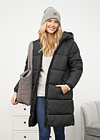 Urban Classics Dames Jacke Gewatteerde Jas met Kap en 2-Zip-Pockets zwart