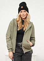 Urban Classics Dames Zip-Hoodie met 2-Zakken olijfgroen