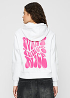 Miss Tee Dames Hoodie met Every Things Nice Print en Tunnelkoord wit