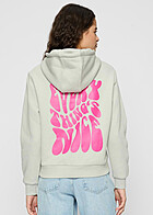 Miss Tee Dames Hoodie met Every Things Nice Print en Tunnelkoord grijs