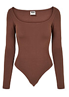 Urban Classics Dames Organic Longsleeve Body bark bruin