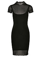 Urban Classics Dames Double Layer Mesh Jurk zwart