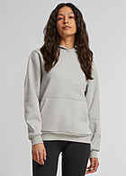 Build Your Brand Dames Basic Fluffy Hoodie met Känguruzak lichtgrijs