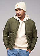 Urban Classics Heren Basic Bomberjack met ritszakken olijfgroen