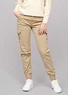 Urban Classics Dames Cargo High Waist Broek met 6-Pockets beige