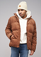 Urban Classics Heren Corduroy Gequilt Jacket met Staande Kraag en 2-Pockets toffee bruin