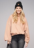 Urban Classics Dames Oversized Terry Hoodie met Tunnelkoord en Ballonmouwen amber roze