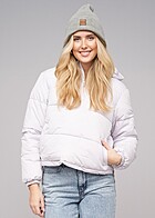 Urban Classics Dames Crop Gevoerde Jas met Capuchon en 2 Zakken lichtpaars