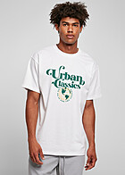 Urban Classics Heren Organic T-Shirt met Globe Logo Print wit